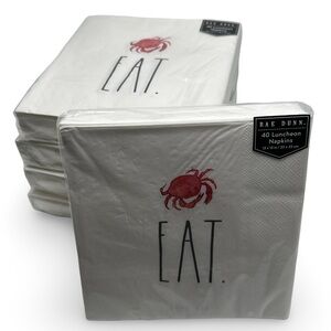 Rae Dunn EAT Luncheon Napkins Bundle of 5 New Coastal Table Decor